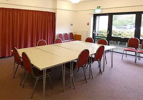 Committee Room with curtains covering folding doors Photo Gallery Image - Committee Room with curtains covering folding doors
