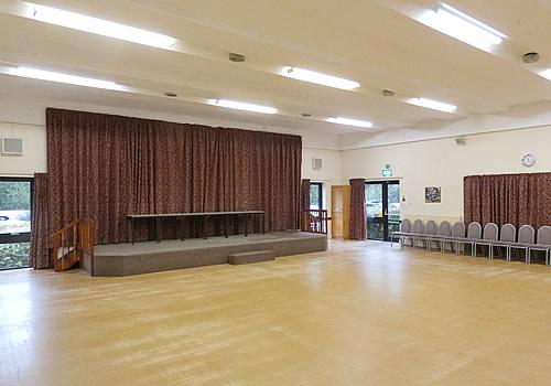 The wall behind the stage can be used as a screen for projecting Photo Gallery Image - The wall behind the stage can be used as a screen for projecting